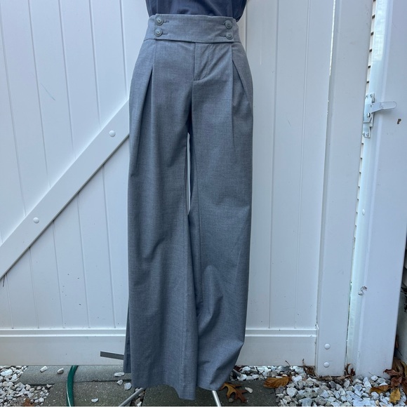 NWOT gray sailor pleated flare pants size 6L - Picture 10 of 14